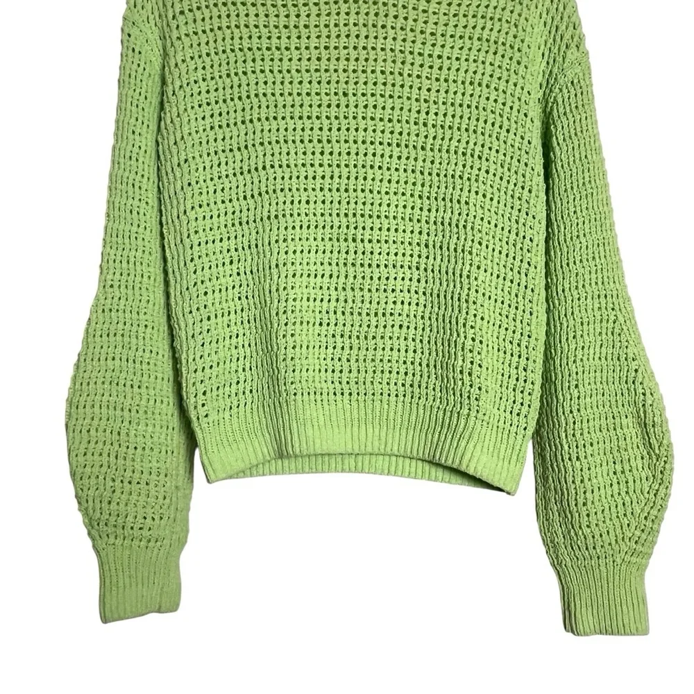 A.L.C. Laney Open Knit Crochet Balloon Sleeve Pullover Sweater — XS - Picture 4 of 11